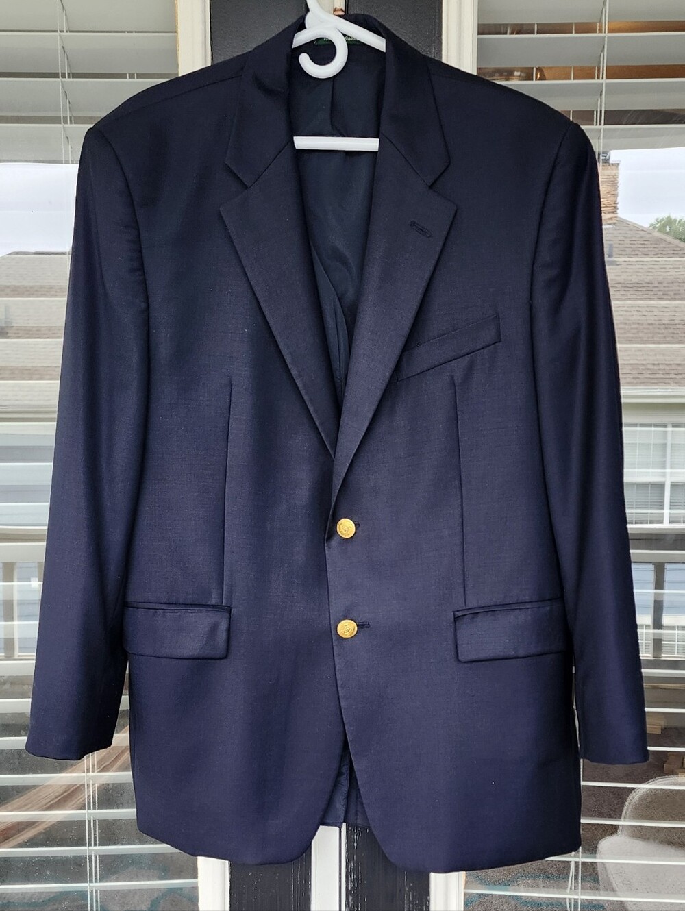 Lauren Ralph Lauren  Navy Blue Blazer Wool Gold Metal Buttons Sz 42R